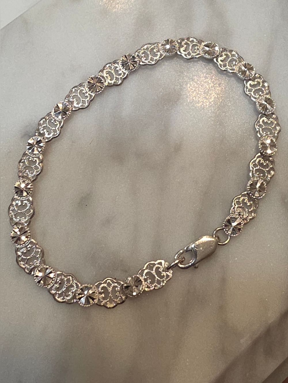 VINTAGE BEVERLY HILLS SILVER 925 STERLING BRACELET 7 INCHES
